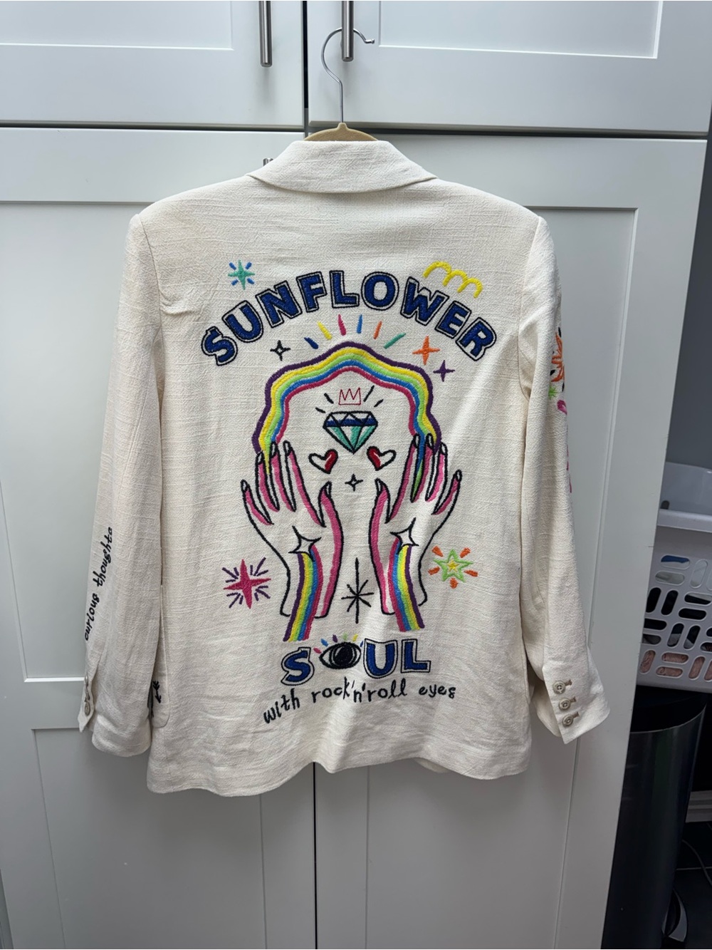 ME369 Freya Enlightenment Embroidered Linen Blazer Jacket XS - Picture 5 of 15
